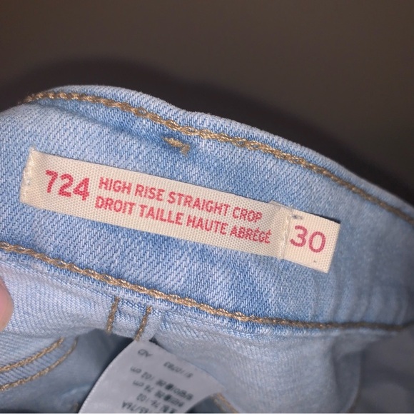 Levi's High Rise Straight Crop Jeans Blue 30 - Picture 3 of 11
